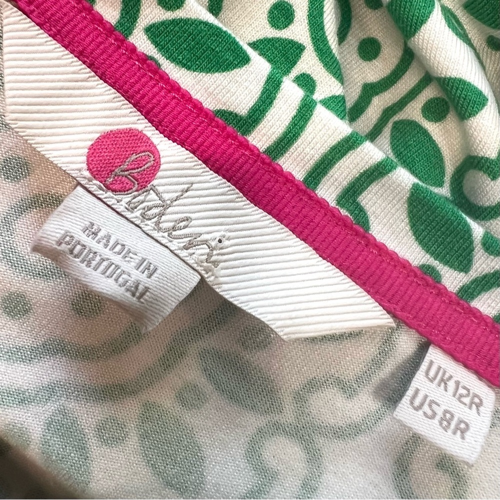 Boden Green & White Medallion Print V Neck Jersey Knit Tunic Mini Dress Womens 8 - Picture 10 of 10